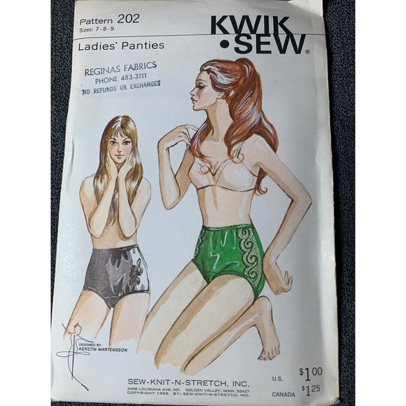 Kwik Sew Misses Panties Sewing Pattern sz 7 8 9 202 - uncut - Picture 9 of 9